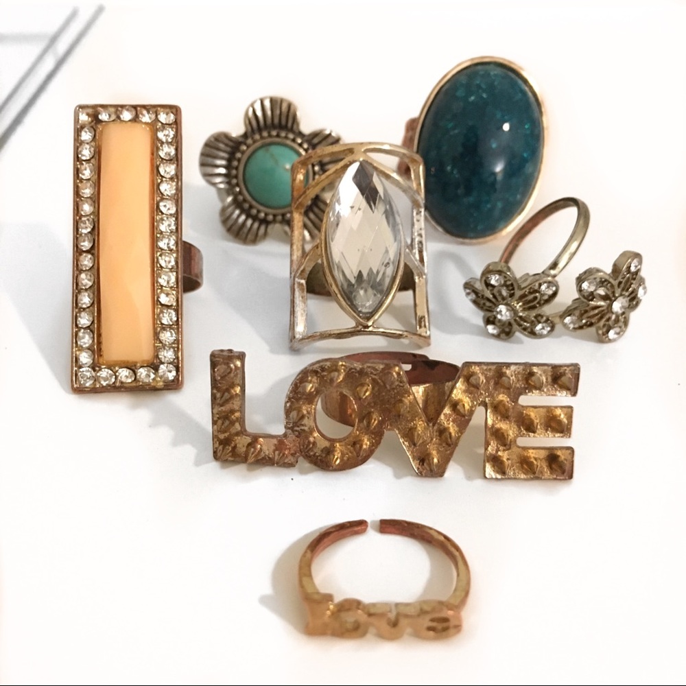 🌺 Lot of 7 Fashion Rings